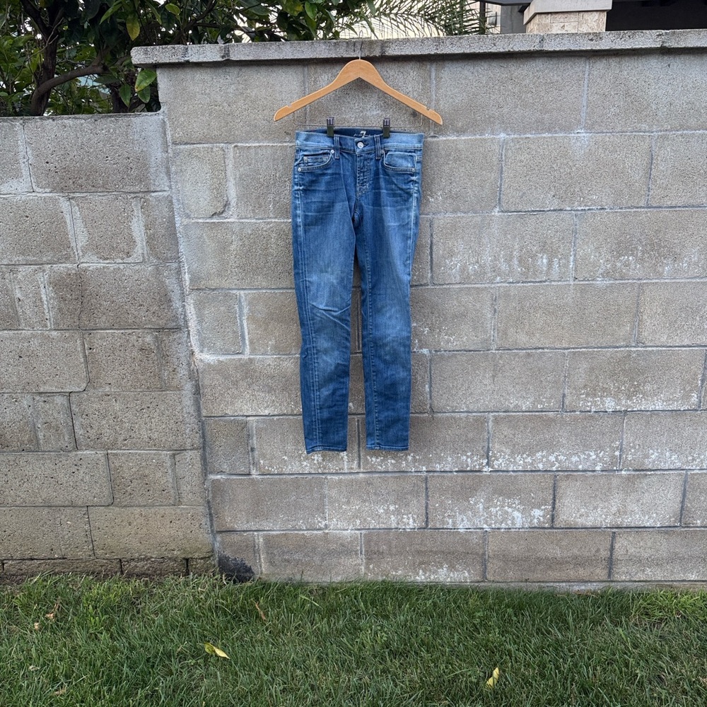 7 For All Mankind Skinny Jeans in Classic Blue - Picture 7 of 7